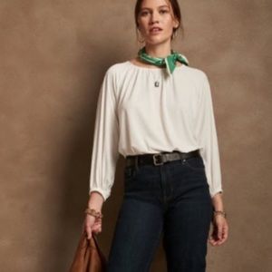 Banana Republic Gathered Neck Crepe Top
